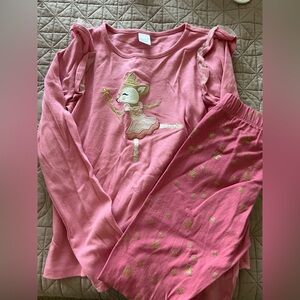 Pink Pant Set with Dancing Mouse Design